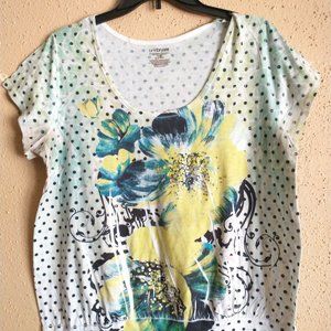 TOP, TUNIC, SHORT SLEEVE